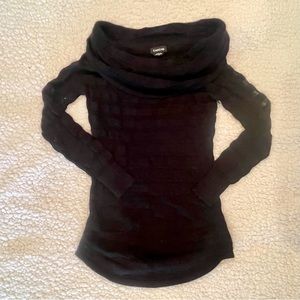 Bebe Black Off-the-Shoulder Sweater